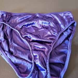 Purple Victoria's Secret Second Skin Satin Bikini Panty in XL